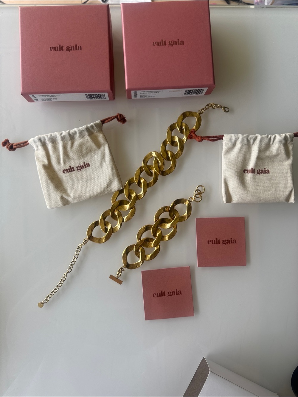 Cult Gaia Dulce Gold Chunky Chain Necklace & Bracelet Set